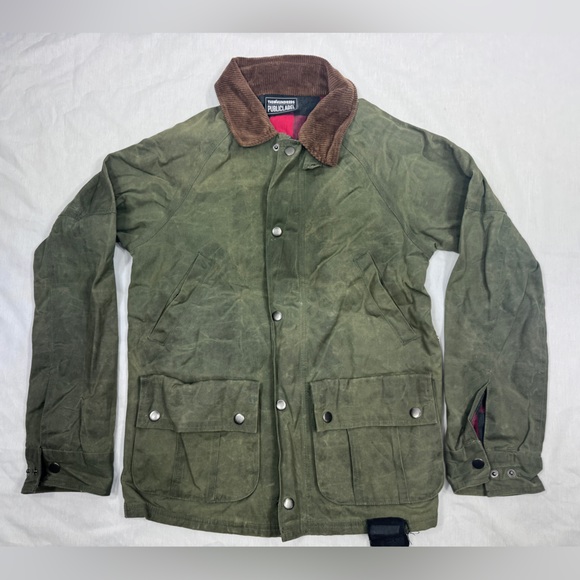 The Hundreds Other - The Hundreds x Public Label Field Jacket Waxed Cotton Plaid Lined Corduroy Zip S